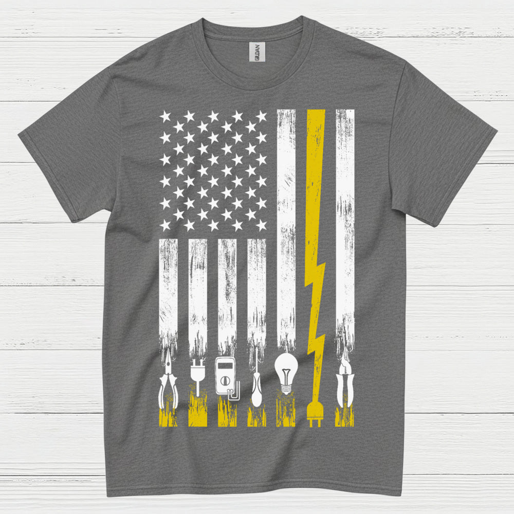 Electrician American Flag Tools T Shirt