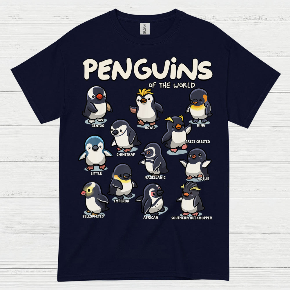 Penguins Of The World Educational Graphic T Shirt