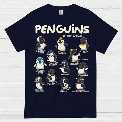 Penguins Of The World Educational Graphic T Shirt