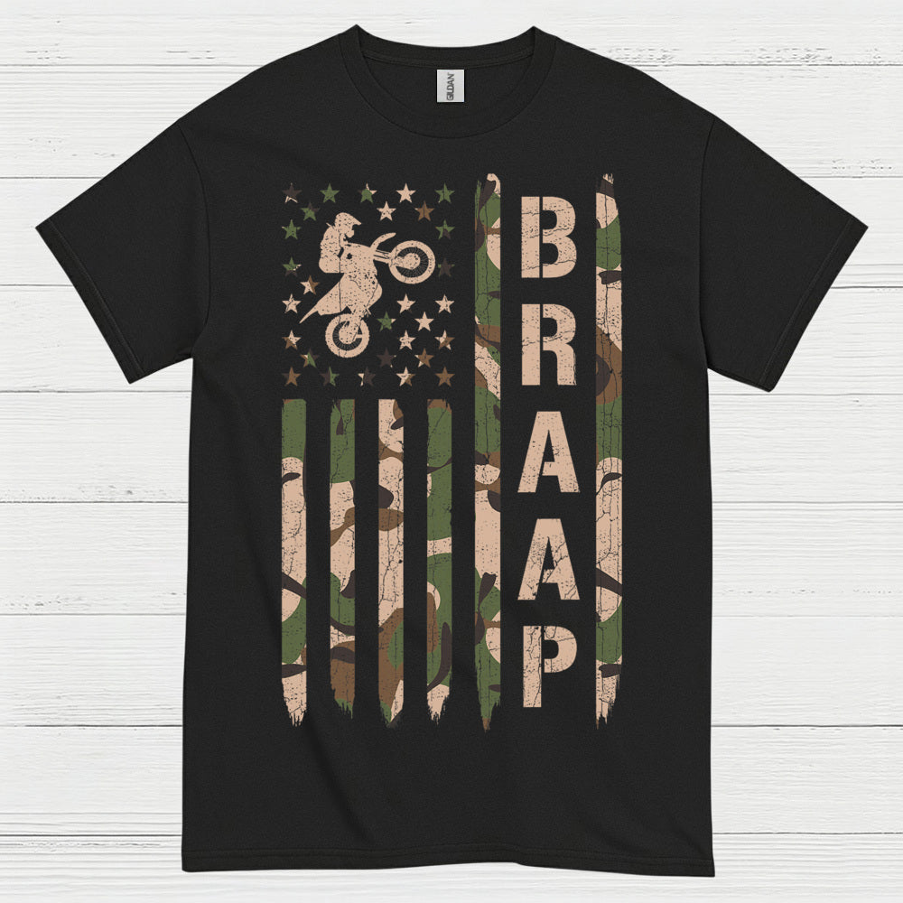 Just Braaap Motocross Flag Rider T Shirt