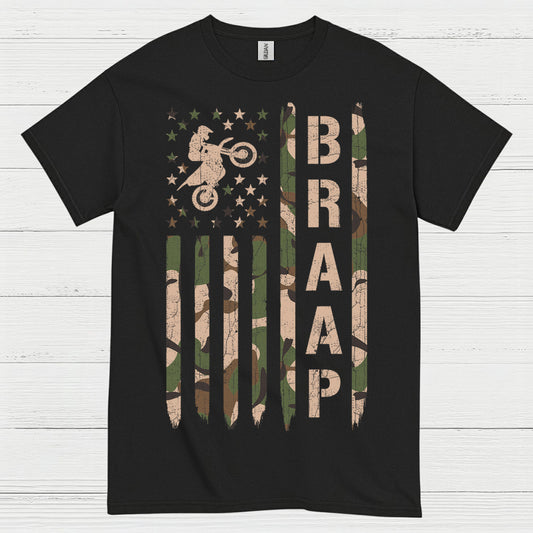 Just Braaap Motocross Flag Rider T Shirt