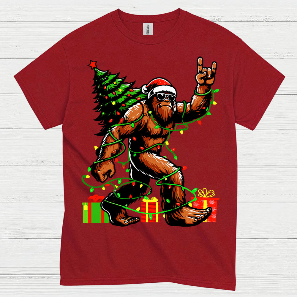 Rocking Christmas Bigfoot T Shirt