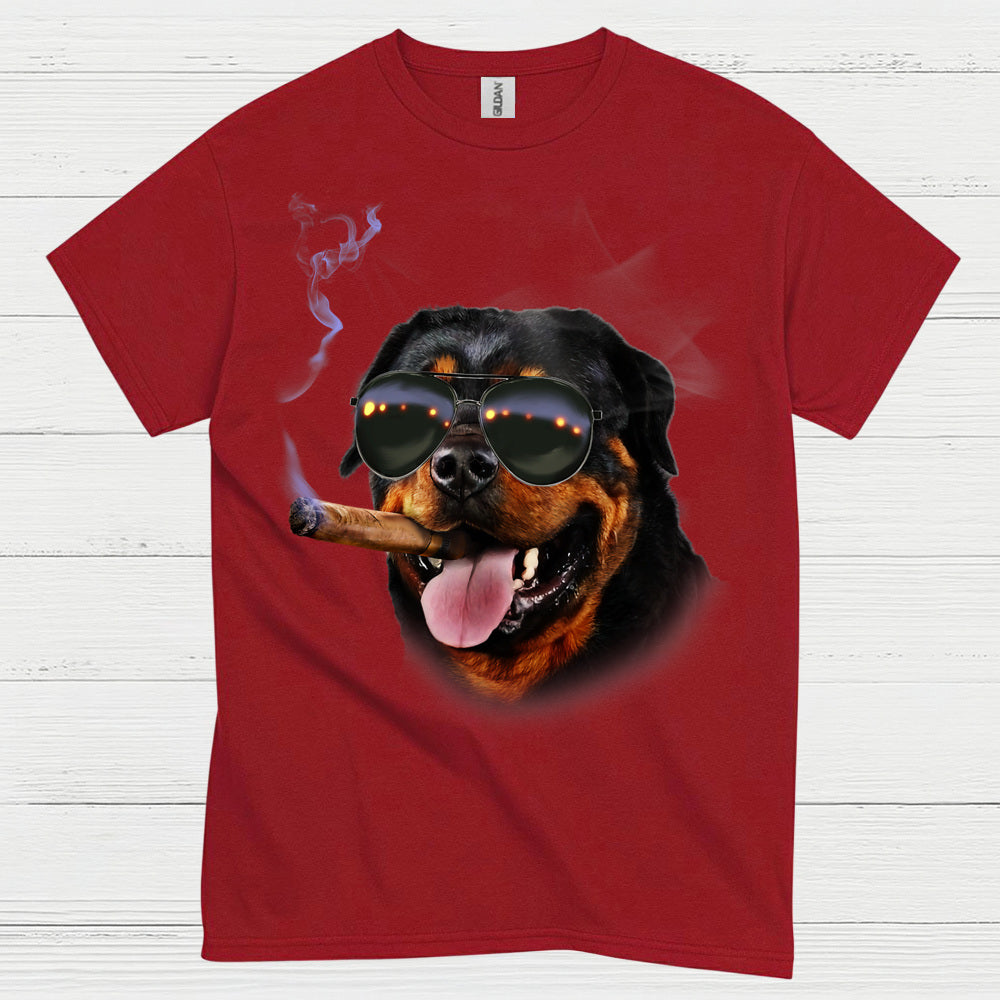 Cool Dog Smoking Cigar Funny T Shirt