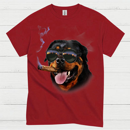 Cool Dog Smoking Cigar Funny T Shirt