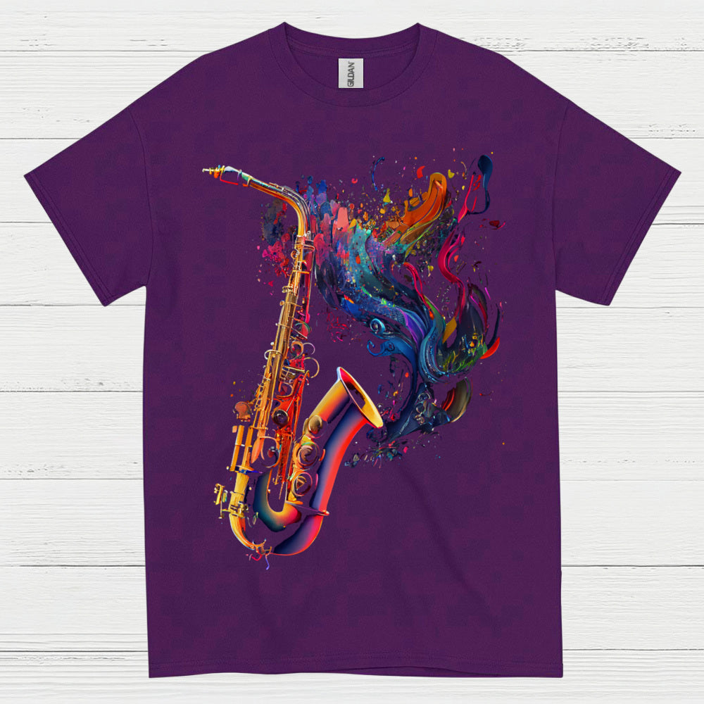 Colorful Saxophone Music Art T Shirt