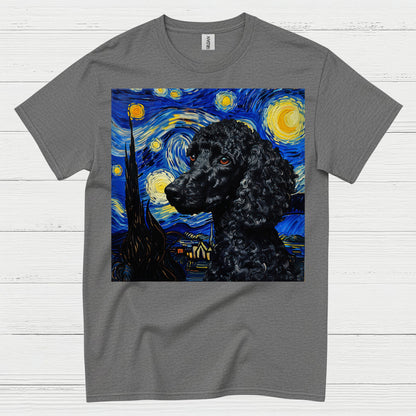 Elegant Poodle Starry Night Art T Shirt