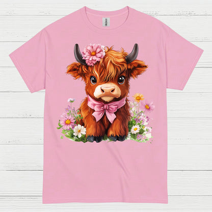 Cute Floral Baby Cow T Shirt