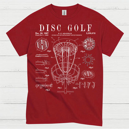 Disc Golf Patent Blueprint T Shirt