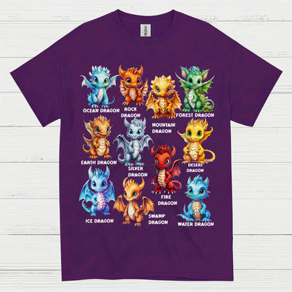 Cute Baby Dragons Elements T Shirt