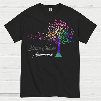Brain Cancer Awareness Rainbow Tree T Shirt