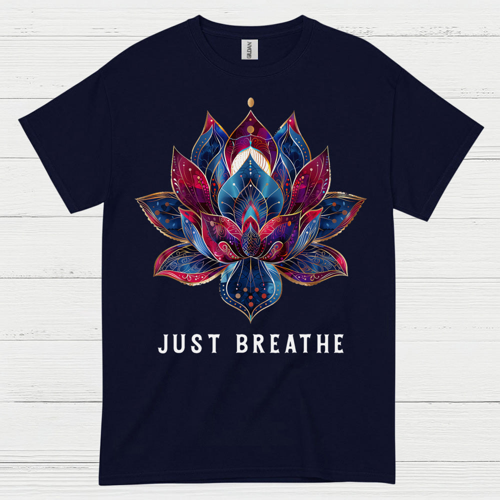 Just Breathe Lotus Yoga T Shirt