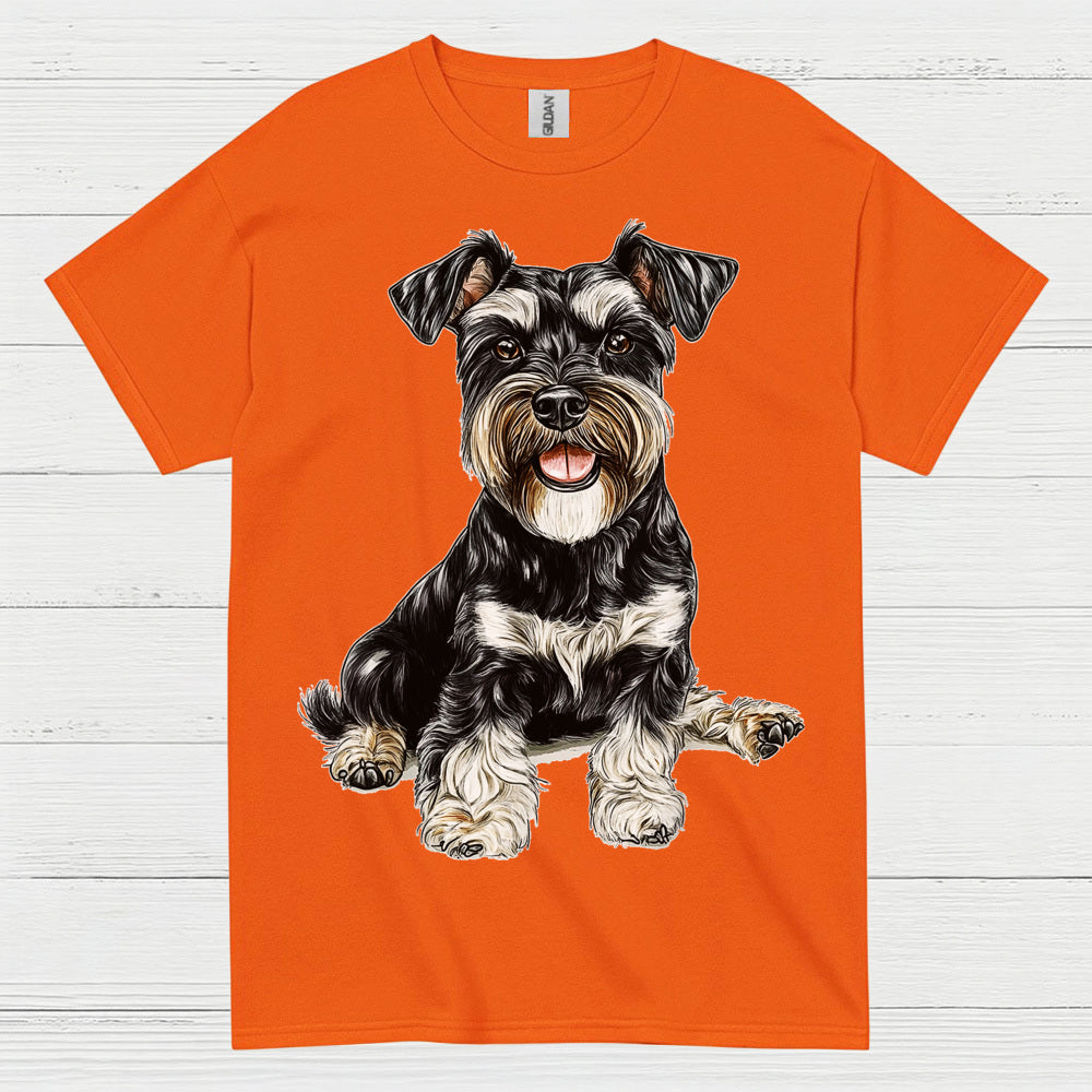 Cute Miniature Schnauzer Sitting Dog T Shirt