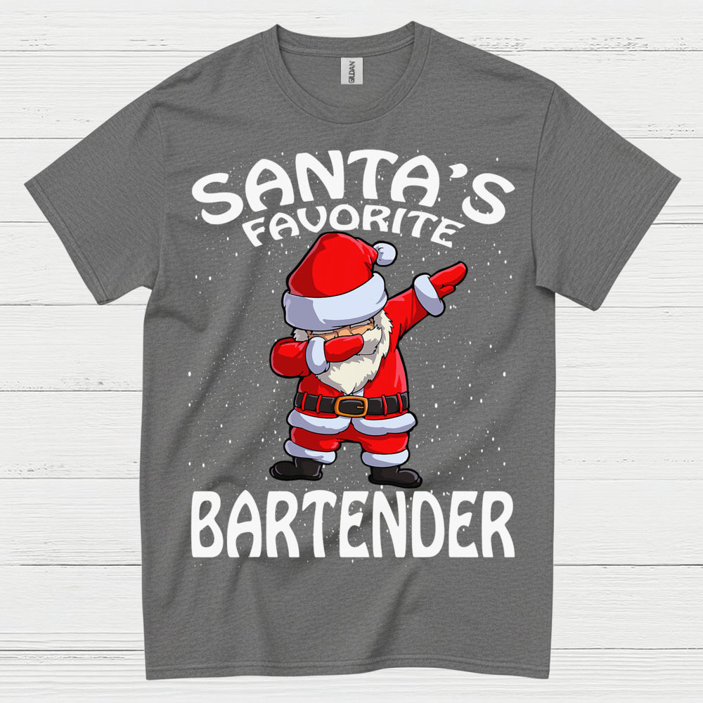Santas Favorite Bartender Christmas T Shirt