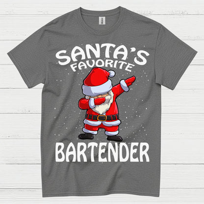 Santas Favorite Bartender Christmas T Shirt