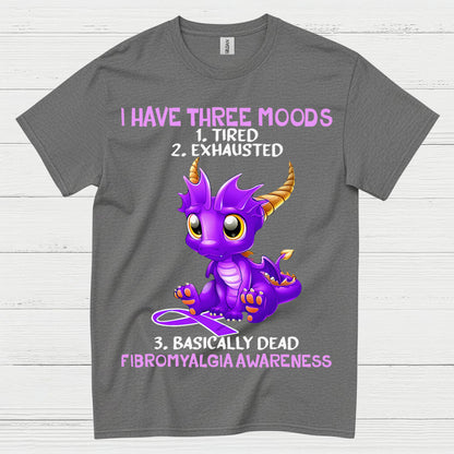 I Have Three Moods Fibromyalgia Awareness Dragon T Shirt