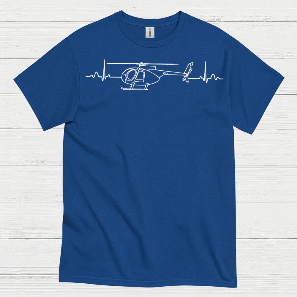 Helicopter Heartbeat Aviation Minimal T Shirt