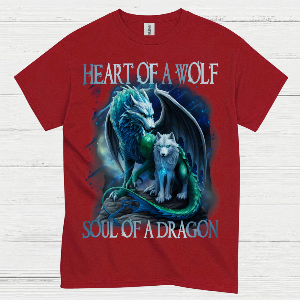 Heart Of A Wolf Soul Of A Dragon T Shirt