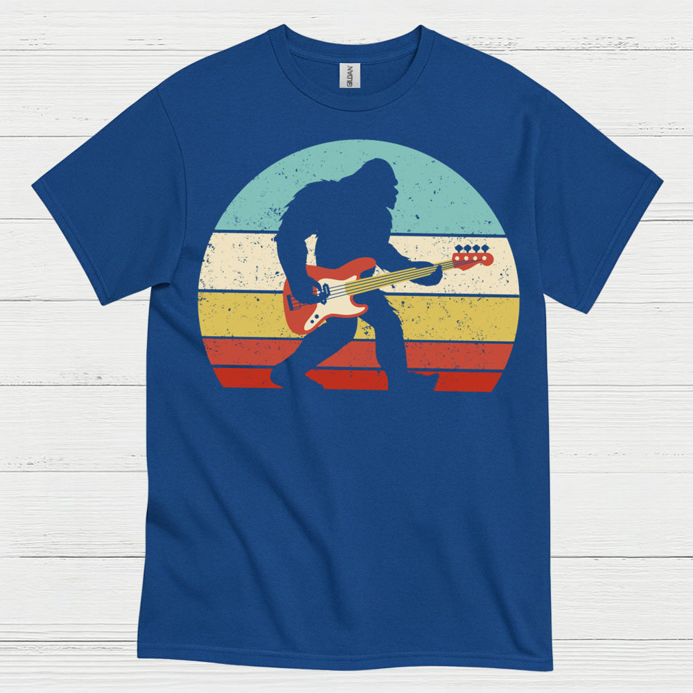 Bigfoot Bass Guitar Retro T Shirt