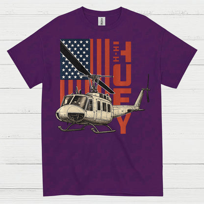 UH-1 Huey American Flag Military T Shirt