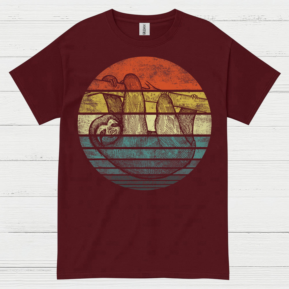 Vintage Sunset Sloth Graphic T Shirt