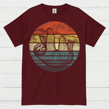 Vintage Sunset Sloth Graphic T Shirt
