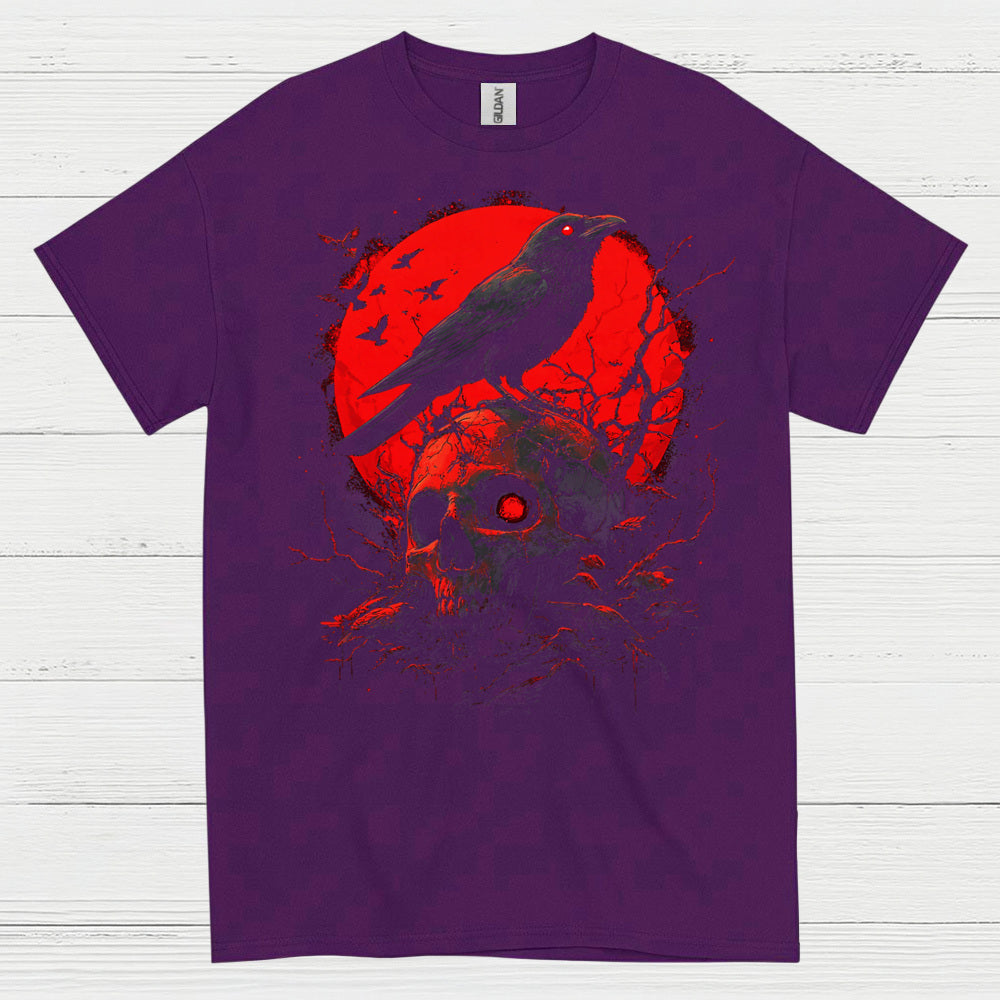 Dark Raven Skull Gothic T Shirt