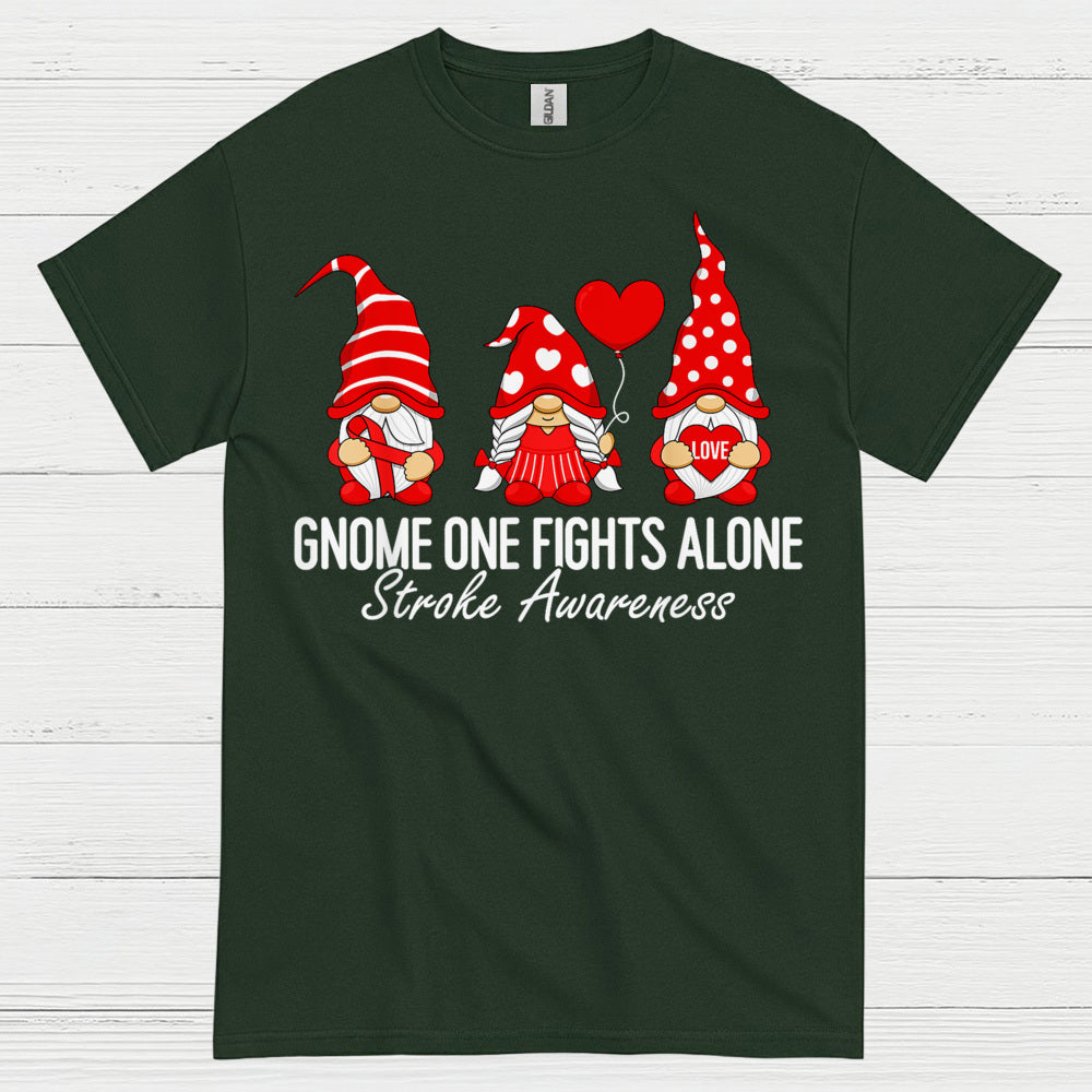 Gnome One Fights Alone Stroke Awareness T Shirt