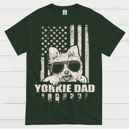 Yorkie Dad Patriotic Dog Lover T Shirt