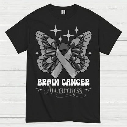 Butterfly Ribbon Brain Cancer Awareness T Shirt