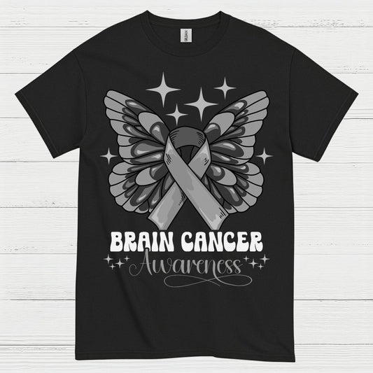 Butterfly Ribbon Brain Cancer Awareness T Shirt