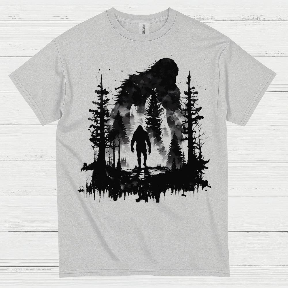 Dark Forest Bigfoot Silhouette T Shirt
