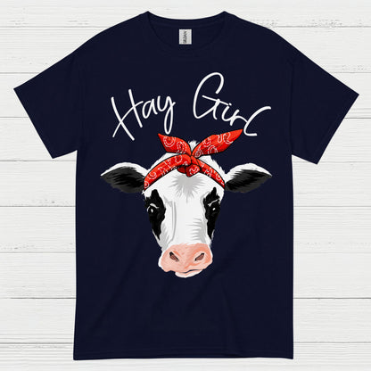 Hay Girl Bandana Cow T Shirt
