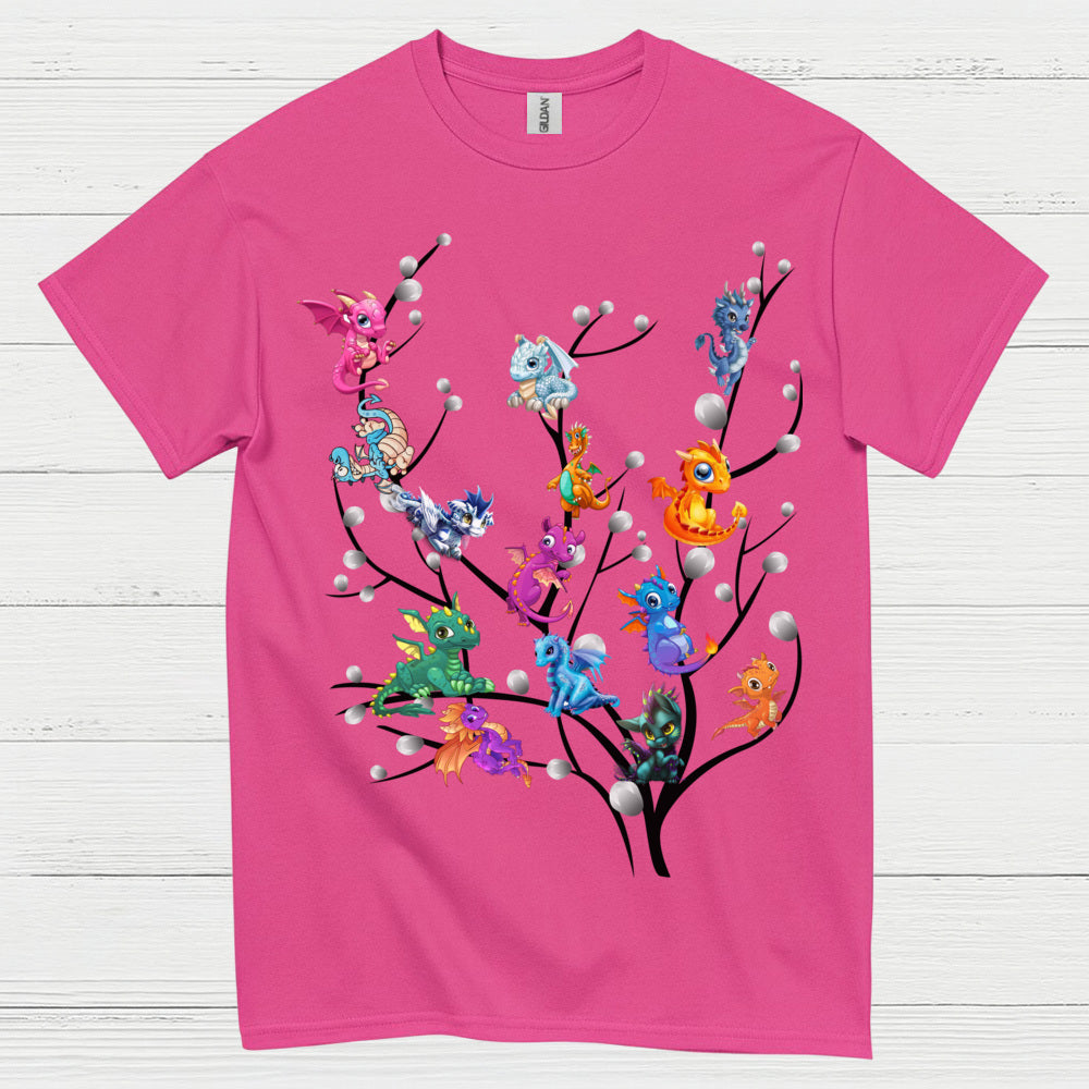 Baby Dragons On Tree T Shirt