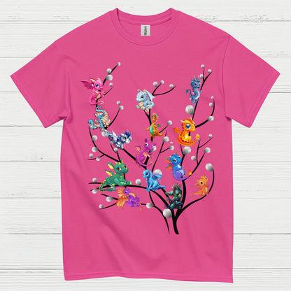 Baby Dragons On Tree T Shirt