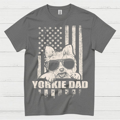Yorkie Dad Patriotic Dog Lover T Shirt