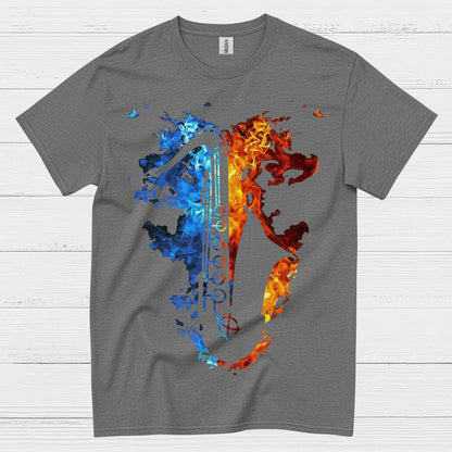 Fire And Ice Saxophone Music T Shirt