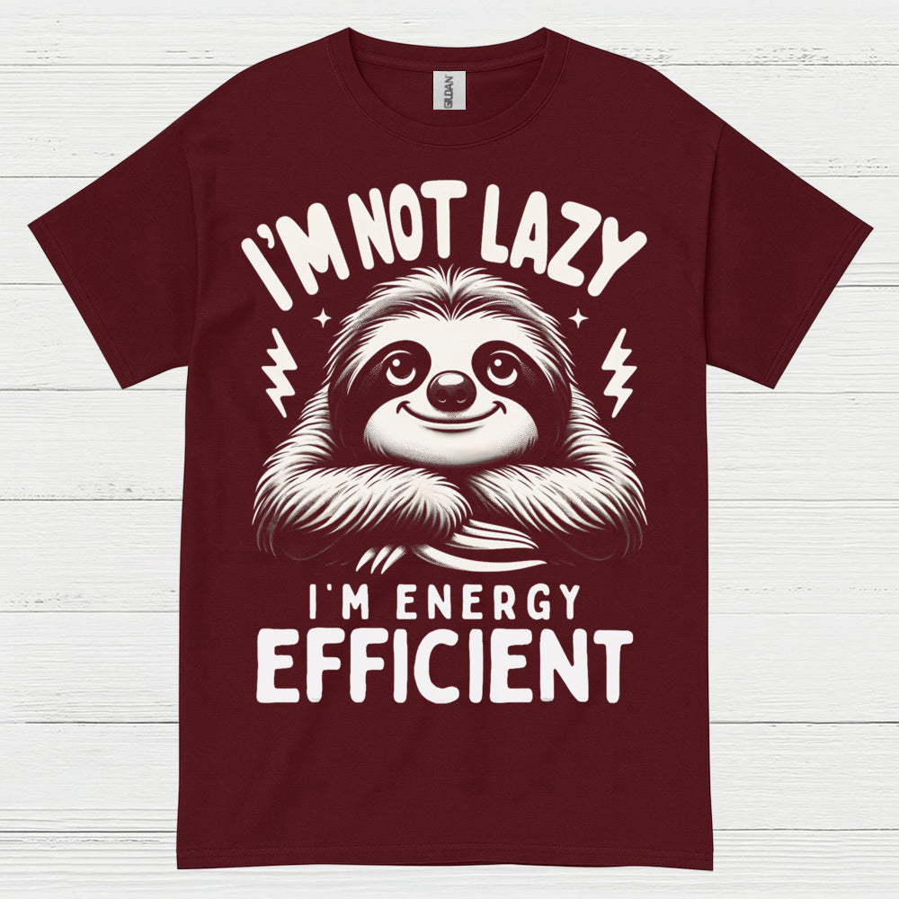 Energy Efficient Sloth Funny Quote T Shirt
