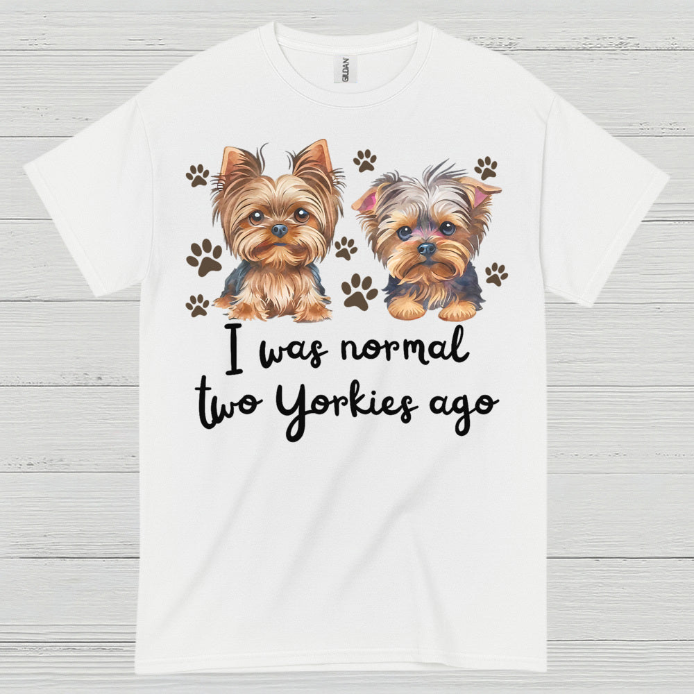 Funny Two Yorkies Ago Dog Lover T Shirt