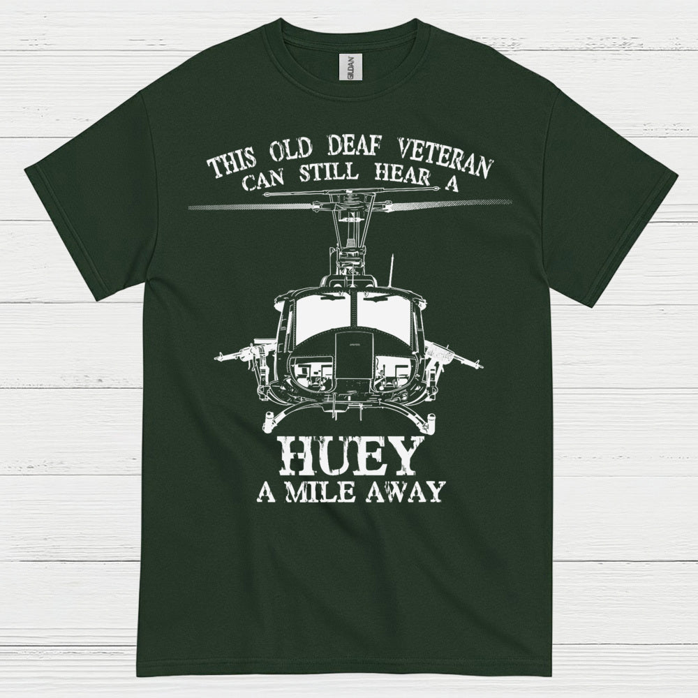 Old Deaf Veteran Huey Helicopter T-Shirt