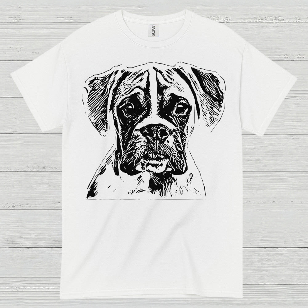 Sketch Style Boxer Dog T Shirt