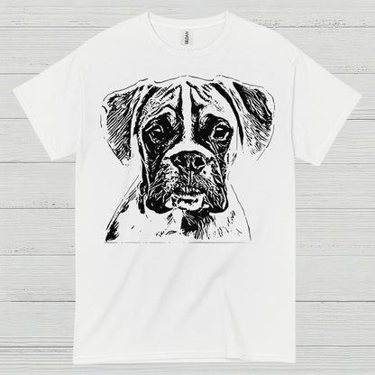 Sketch Style Boxer Dog T Shirt