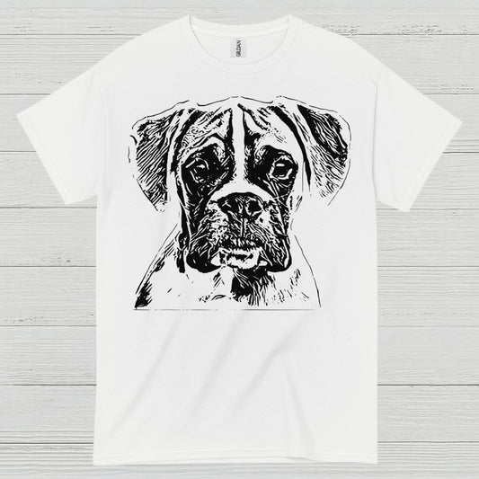 Sketch Style Boxer Dog T Shirt