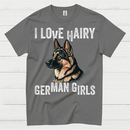 I Love Hairy German Shepherd Girls T Shirt