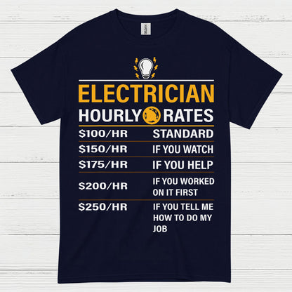Electrician Hourly Rates T Shirt