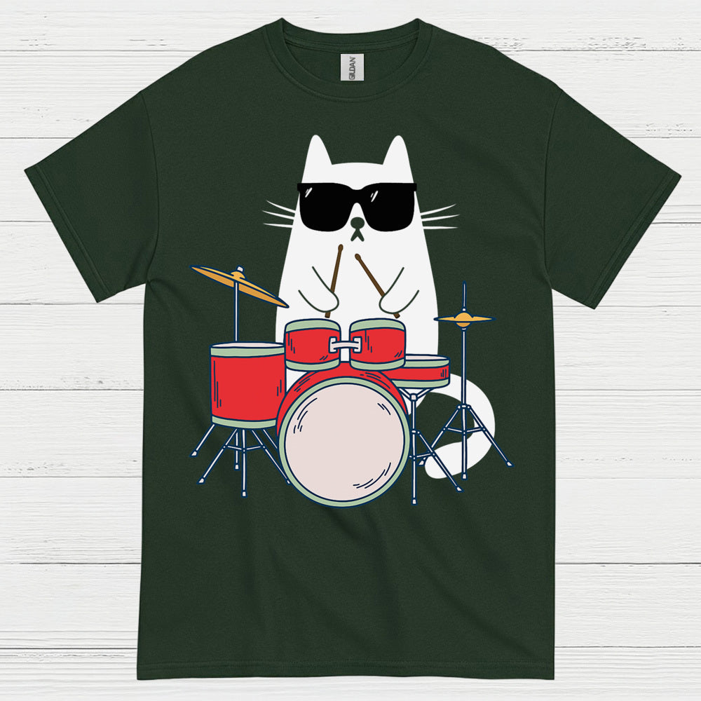 Cool Cat Drummer T Shirt