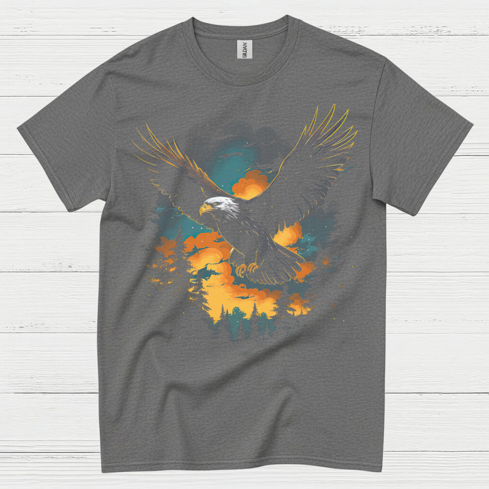 Bald Eagle Sunset Forest Freedom Wilderness T Shirt