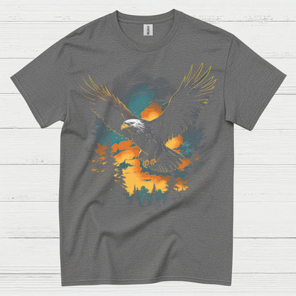 Bald Eagle Sunset Forest Freedom Wilderness T Shirt