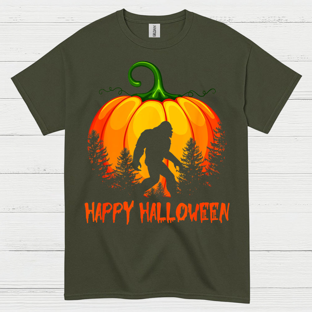 Happy Halloween Bigfoot Pumpkin T Shirt