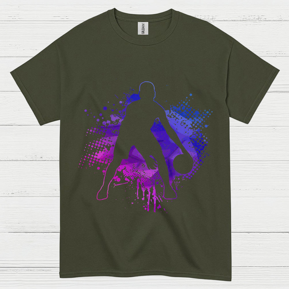 Color Splash Basketball Silhouette T Shirt