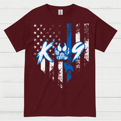 K9 Police Thin Blue Line Paw T Shirt